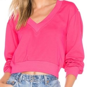 Abound Pink V-Neck Cropped Sweater